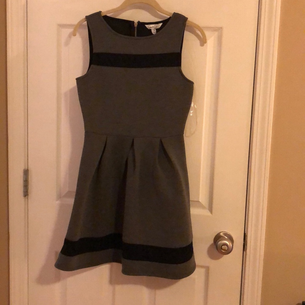 Gray and black stripped dress